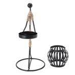 Hushii Modern Demir Şamdan Figürü Rustik Metal Lehim Standı Sanat Oturma Odası Süsleme Masa Dekorasyonu (7150 V-06 Kızlar Bir Fener Tutuyor)