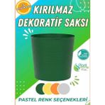 Hüskon Ticaret Yeşil 9.5 Litre Dekoratif Bitki Saksısı - Iç-Dış Mekan Bitkileri Için Uygun Saksı