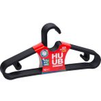 Huub Hanger Collection 30 Adet Plastik Slim Askı, Elbise Askısı, Kıyafet Askısı, Siyah Askı