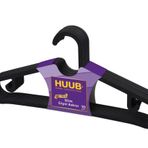 Huub Hanger Plastik Slim Askı, Elbise Askısı, Siyah Askı (Standart, Adet, 10)