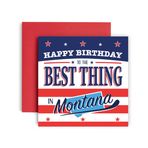 Huxters Eğlenceli Doğum Günü Kartı - Montana Eyaleti Kardeş Oğul Yeğeni Baba Anne Amca Arkadaş Teyze Kız Kardeş - Süper Kişi - 14,8 cm (Montana)