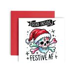 Huxters Komik Noel Arabası Anti Noel kartı Ölü içeride Huysuz Baba Büyükbaba Anne Kız Kardeş Kardeş Noel kartı - 14,8 cm
