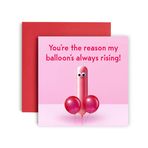 Huxters Sevgililer Günü Kartı You're the Reason I'm always Rising Balon Kartı Koca Karı veya Erkek Arkadaş Doğum Günü Kız Arkadaşı için - 14,8 cm (Her Zaman Yükseliyor)