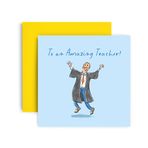 Huxters Thank you Teacher Card - Thank you For being Awesome Teaching Assistant Hediye Kartı - 14,8 cm (Erkek Öğretmen)