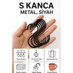 HUZUR ASKI KANCASI MUTFAK ASKISI S KANCA 5 Lİ SET SİYAH