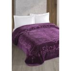 Huzur Çeyiz Kristal Tek Kişilik Emboss Battaniye - Mürdüm - 160 x 220 cm