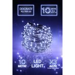 Huzur Party Store 10 Metre Beyaz Renkli Ramazan Bayramı Işığı Süsü Peri Led Işık Dekoratif Pilli 3 Fonksiyonlu Lamba