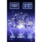 Huzur Party Store 3 Metre Beyaz Renkli Ramazan Bayramı Işığı Süsü Peri Led Işık Dekoratif Pilli 3 Fonksiyonlu Lamba