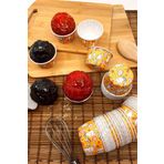 Huzur Party Store Hardal Sarısı Tavşan Baskılı 50li Kek Kalıbı Fırında Dağılmayan 6.5x4 Cm Sert Karton Muffin Cupcake