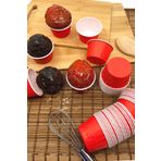 Huzur Party Store Kırmızı 50'li Kek Kalıbı Fırında Dağılmayan 6.5x4 Cm Sert Karton Muffin Kalıbı Kabı Cupcake Kapsülü