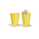 Huzur Party Store Sarı Çizgili Beyaz Mısır Kutusu 8'li Karton Cips Kutusu 8 Adet Pop Corn Darı Kabı