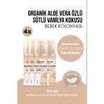Huzur Veren Sütlü Vanilya Kokulu Hassas Cilt Uyumlu Organik 4’Lü Avantajlı Bebek Kolonyası Seti 4X150 Ml