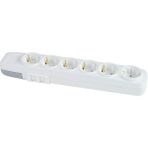 HV4360.1 – 6’lı Klemensli Topraklı Grup Priz (3×1mm²) - Beyaz
