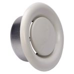 HVAC Beyaz Yuvarlak Tavan Havalandırma Difüzörü 4", Metal Ayarlı Disk Vana, Banyo Saat Yönünde Ayarlanmış Tavan Havalandırıcı, Metal Hava Valfi (Çap: 10 cm)