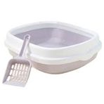 Hwei 40 x 30 x 10 cm Mavi Yarı Kapalı Kedi Tuvaleti ve Kürek