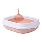 Hwei 40 x 30 x 10 cm Pembe Yarı Kapalı Kedi Tuvaleti ve Kürek