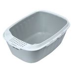 Hwei 50 x 35 x 15 cm Gri Yarı Kapalı Su Sıçramasına Dayanıklı Kedi Tuvaleti