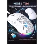 HXSJ T26 Çift Modlu Oyun Faresi 2.4g + Bt5.1 Kablosuz Oyun Mouse 4800 Dpı Ayarlanabilir Ergonomik Optik Gamer Mouse - Beyaz