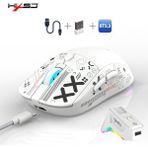 Hxsj T90 Pro 3 Modlu Kablosuz Oyuncu Mouse-Rgb Şarj Istasyonu 650 Mah Batarya - Beyaz