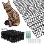 HXUING 12 adet kedilere karşı dikenli kafes, 20 x 15 cm, kedi kovucu mat, dikenli ızgara, kedi kovucu mat, kedi koruma matı, sivri uçlu, evcil hayvan kovucu mat, vahşi hayvanlar için