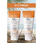 Hyalüronik Asit Ve Jojoba Yağı Içeren Spf 50+ Tüm Ciltler Için Yüksek Korumalı Güneş Kremi 2 Adet
