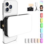 HYANGQU Selfie Işık Taşınabilir RGB 17 Renk, 5 Renk Sıcaklığı/10 Parlaklık Seviyesi, 360 ° Tam Renkli LED Telefon Işığı, 2000mAh - iPhone, Günlük, Makyaj, TikTok İçerik Oluşturucu için Selfie Işığı Açık