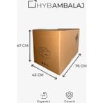 Hyb Ambalaj 76X43X47 3 Adet Kilitli Koli Jumbo - Bant Gerektirmeyen Taşınma-Saklama-Çeyiz ve E-Ticaret Kutusu