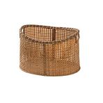 HYBMRQVD Kapaklı Rattan Çamaşır Sepeti, Çok Fonksiyonlu Kullanım için İçi Boş Saklama Sepeti, Kirli Giysiler için Hasır Çamaşır Sepeti, 27 x 29 x 39 cm