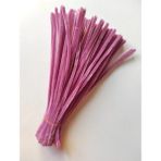 hyc heryerçiçeklenir 100 Adet Kristal Pembe Şönil, Çiçek Yapımına Uygun Tüylü Tel, 30 cm 6 mm