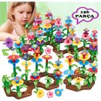 HYD 156 Parça Bahçe Çiçek Yapım Seti Yapı Blokları Yapboz Bul Tak Puzzle Eğitici Oyuncak