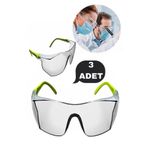 Hyd 3 Adet İş Güvenliği Koruma Gözlüğü Laboratuvar Deney İnşaat Koruyucu Şeffaf Gözlük