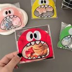 Hyd 30 Adet Canavar Desenli Bantlı Şeffaf Poşet Hediyelik Kendinden Yapışkanlı Jelatin 10X15CM - Beyaz