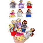 HYD Ahşap Aile Parmak Kukla Bebek Çocuk Oyunu Masal Hikaye Görsel Anlatım Zeka Gelişim Oyuncak - Sevimli Aile