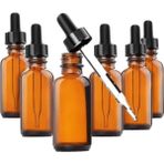 HYD Damlalıklı Amber Şişe Seti 50 ml x 6 Adet Sanatsal Kullanım İçin Pratik