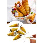 hyd Kornet Hamur Kalıbı Metal Inox Set Huni Şeklinde Tatlı Kalıbı 6'Lı