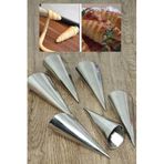 hyd Metal 6'Lı Kornet Hamur Kalıbı Inox Set Huni Şeklinde Tatlı Kalıbı,01255HYD23244512