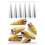 hyd Metal 6'Lı Kornet Hamur Kalıbı Inox Set Huni Şeklinde Tatlı Kalıbı,01255HYD23244513