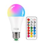 HYDONG Ampul E27 LED Renk Değiştiren Lamba, Uzaktan Kumandalı, 10 W RGB + Soğuk Beyaz Kısılabilir Edison Renkli Ampul, Yatak Odası, Oturma Odası, Atmosfer