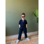 Hyggestylez Erkek Çocuk Örgü Kumaş Tshirt Kumaş Pantolon Takım - 5 - 6 Yaş - Lacivert