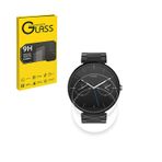 HYGMOCC Motorola Moto 360 1. ve 2. nesil için ekran koruyucu folyo 46 mm akıllı saat sertleştirilmiş cam folyo, 9H sertlik, çizilmez, yüksek çözünürlük, kabarcıksız (2 adet)