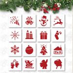 Hying 16 ADET Ahşap Duvar Üzerine Boyama için Noel Şablonları, Kendin Yap Ev Kış Noel Dekorasyonları için Noel Temalı Desen Şablonları, Boya Ahşap Tabelalar, Yeniden Kullanılabilir Plastik Şablon