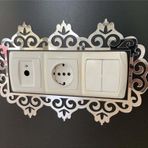 Hyl Dekoratif Pleksi Priz Anahtar Çerçevesi Üçlü Gümüş