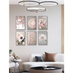 Hyl Modern Sanatsal Ilkbahar Cicekleri 6 Li Set (Cerceve Gorunumlu)