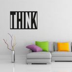 Hyl Think Uc Boyutlu Duvar Yazisi Dekoru,Duvar Susu, Ahsap Lazer Kesim Dekoratif Tablo Siyah