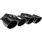 HYM Tuning 90 Lık Takım Yuvarlak Eğik Ağız 90MM Çift Çıkış Egzoz Ucu, Sağ Sol Takım
