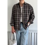 HYMAN Erkek Oversize %100 Pamuk Ekose Gömlek