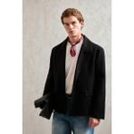 HYMAN Erkek Oversize Blazer Ceket - Siyah - XL