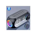 HyMark Bluetooth S8 RGB Led Işıklı Dijital Saat Alarm Şarjlı Hoparlör MP3 Fm Çok Fonksiyonlu Speaker