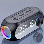 HyMark Bluetooth S8 RGB Led Işıklı Dijital Saat Alarm Şarjlı Hoparlör MP3 FM Radyo Çok Fonksiyonlu Speaker