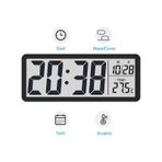 Hymark Lcd Ekran 20x8cm Dijital Duvar Saati Usb Pilli Zaman Sıcak Siyah